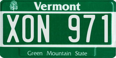 VT license plate XON971
