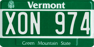 VT license plate XON974