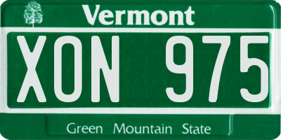 VT license plate XON975