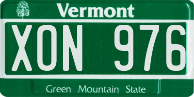 VT license plate XON976