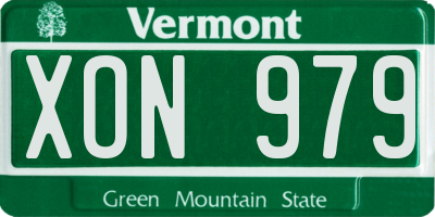 VT license plate XON979