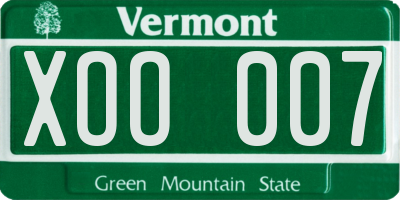 VT license plate XOO007