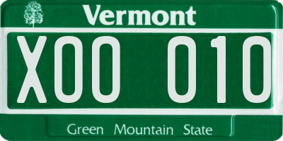VT license plate XOO010