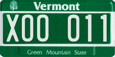 VT license plate XOO011