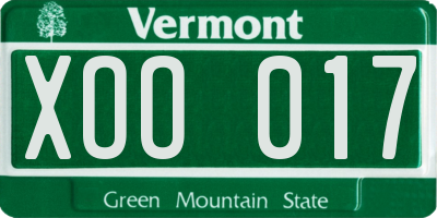 VT license plate XOO017
