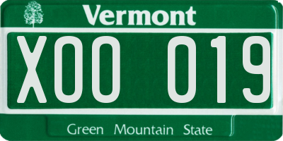 VT license plate XOO019