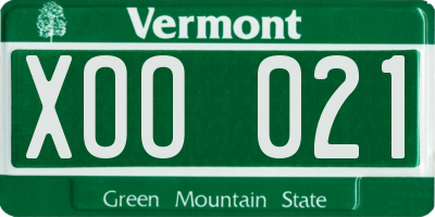 VT license plate XOO021