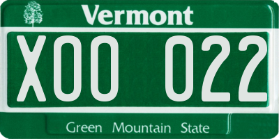 VT license plate XOO022