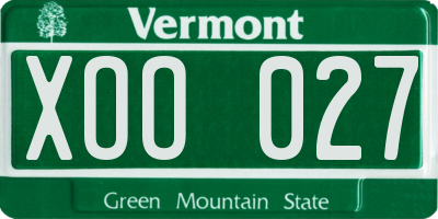 VT license plate XOO027