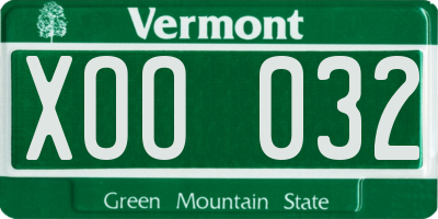 VT license plate XOO032