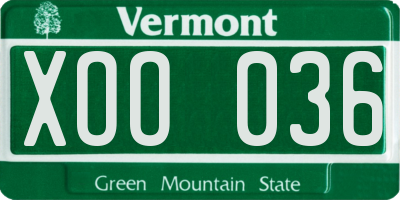 VT license plate XOO036