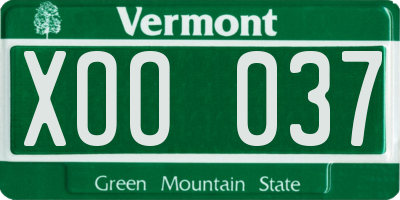 VT license plate XOO037