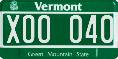 VT license plate XOO040