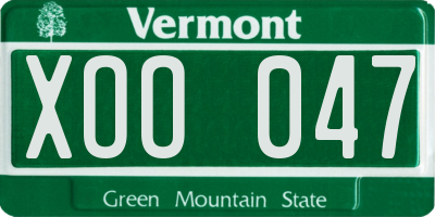 VT license plate XOO047
