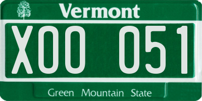 VT license plate XOO051