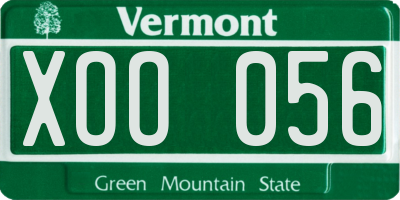VT license plate XOO056