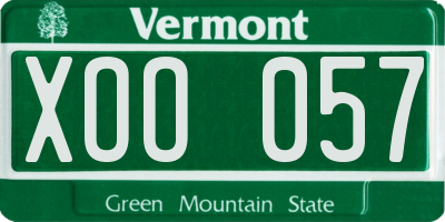 VT license plate XOO057