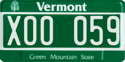 VT license plate XOO059