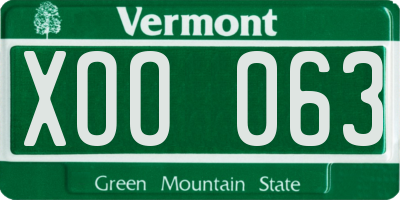 VT license plate XOO063