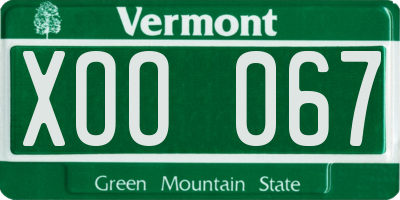 VT license plate XOO067