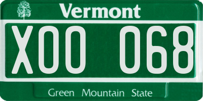 VT license plate XOO068