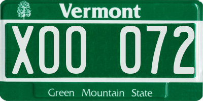 VT license plate XOO072