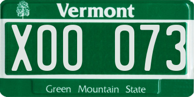 VT license plate XOO073