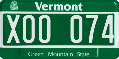 VT license plate XOO074