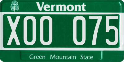 VT license plate XOO075