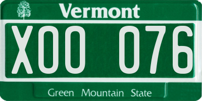 VT license plate XOO076