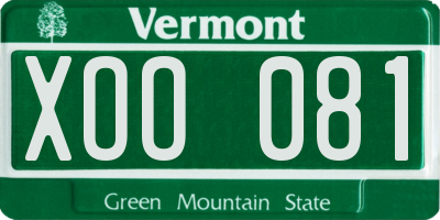 VT license plate XOO081