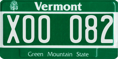 VT license plate XOO082