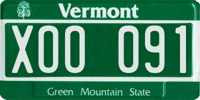 VT license plate XOO091