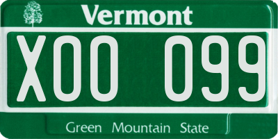 VT license plate XOO099