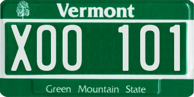 VT license plate XOO101