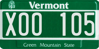 VT license plate XOO105
