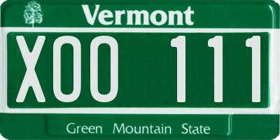 VT license plate XOO111