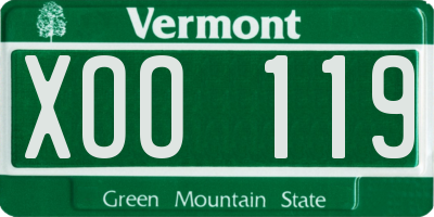 VT license plate XOO119
