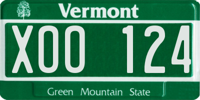 VT license plate XOO124