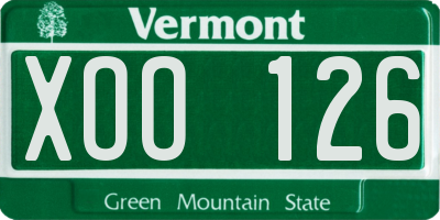 VT license plate XOO126
