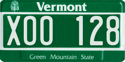 VT license plate XOO128
