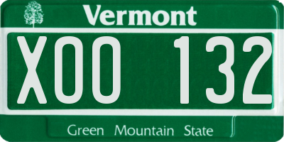 VT license plate XOO132