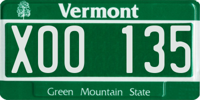 VT license plate XOO135