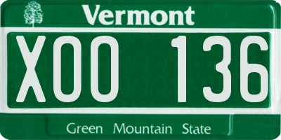 VT license plate XOO136
