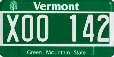 VT license plate XOO142
