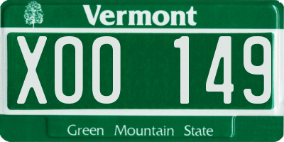 VT license plate XOO149