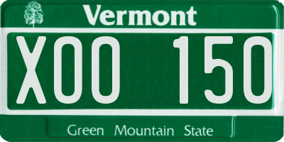 VT license plate XOO150