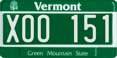 VT license plate XOO151