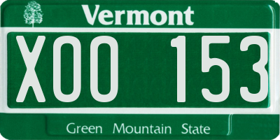 VT license plate XOO153