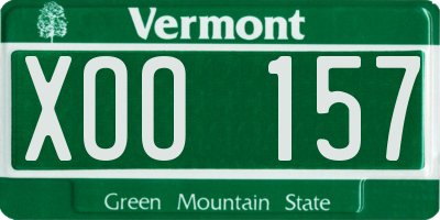 VT license plate XOO157